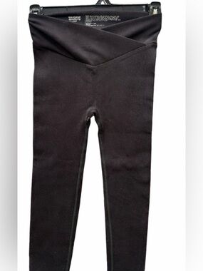 Weekend Academy Girls Black Ribbed Leggings Size S (6-6X) Stretch